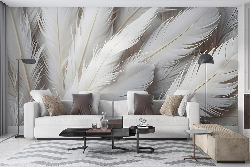 Group of white feathers