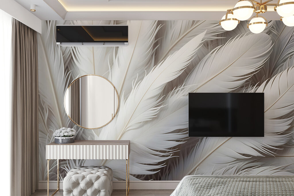 Group of white feathers