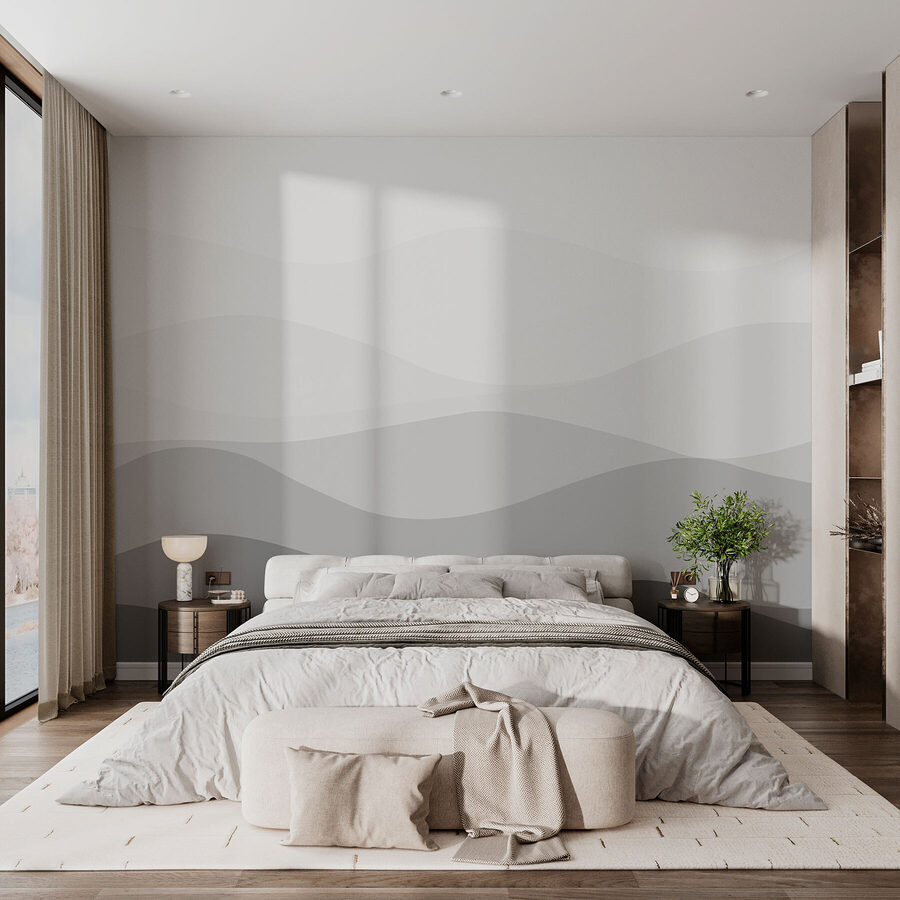 Wall murals Grey and white background