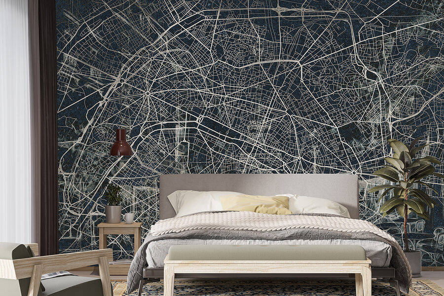 Wall murals Map of a city