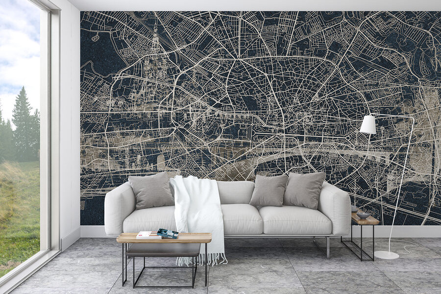 Wall murals Map of a city