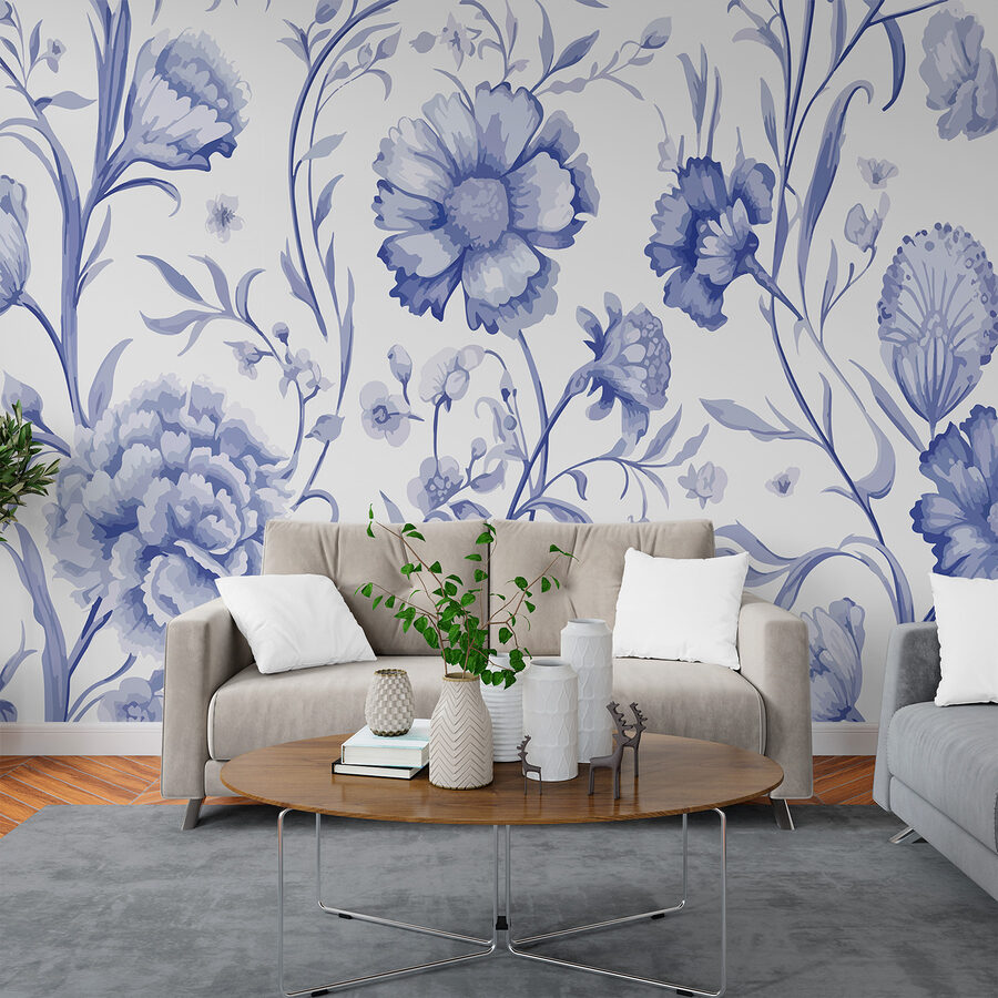 Blue and white floral pattern Blue and white floral pattern