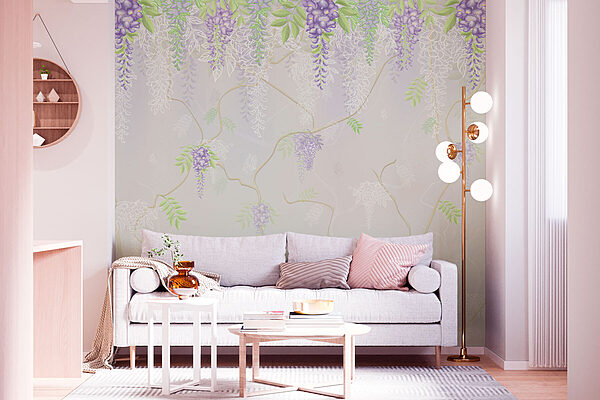 Wallpaper with purple flowers Wallpaper with purple flowers