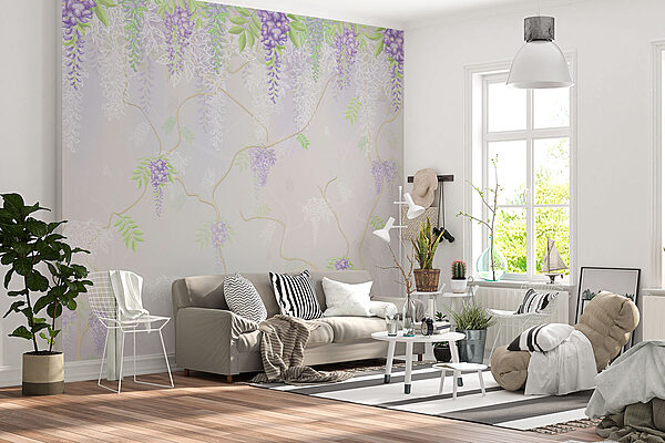 Wallpaper with purple flowers Wallpaper with purple flowers