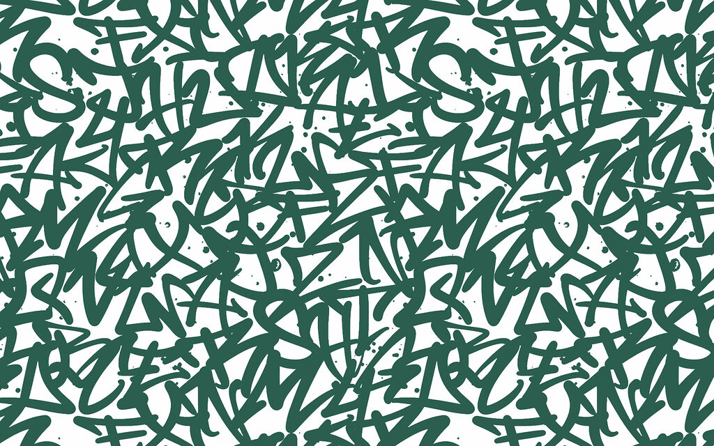Pattern of green letters Pattern of green letters