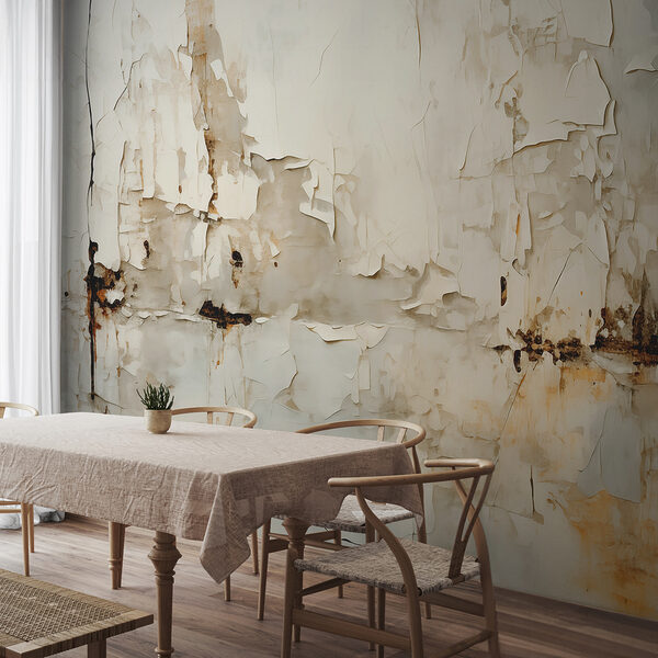 White wall with peeling paint