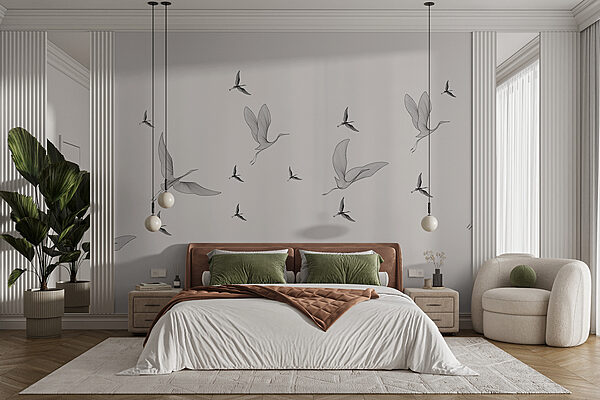 Flock of birds flying Flock of birds flying