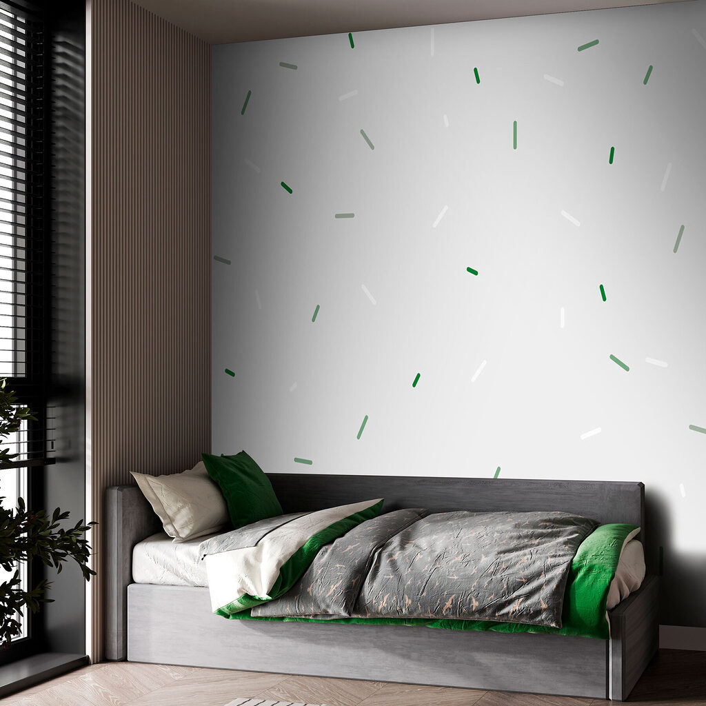 White background with green and white specks White background with green and white specks