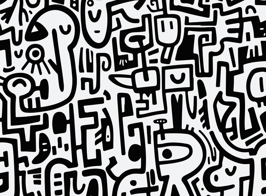 Wall murals Black and white pattern - Image 4
