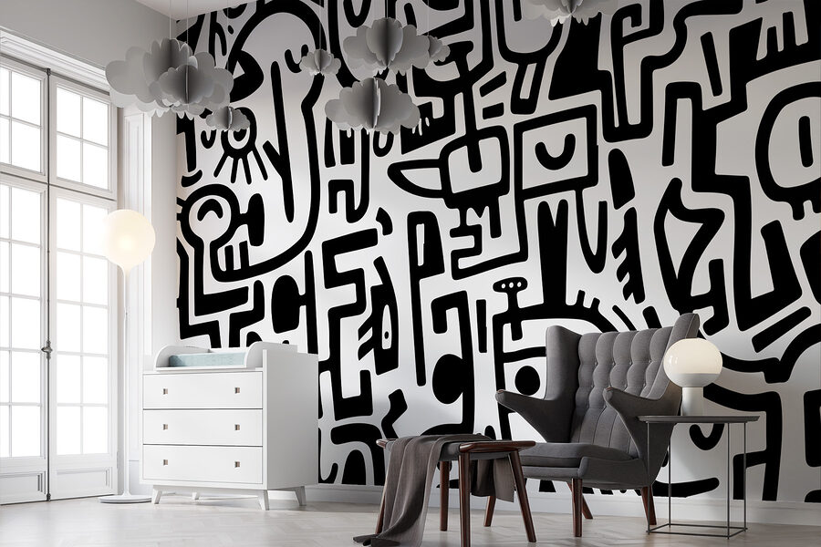 Wall murals Black and white pattern - Image 2