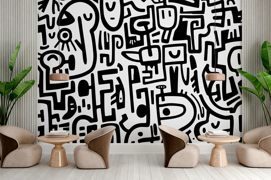 Wall murals Black and white pattern - Image 3
