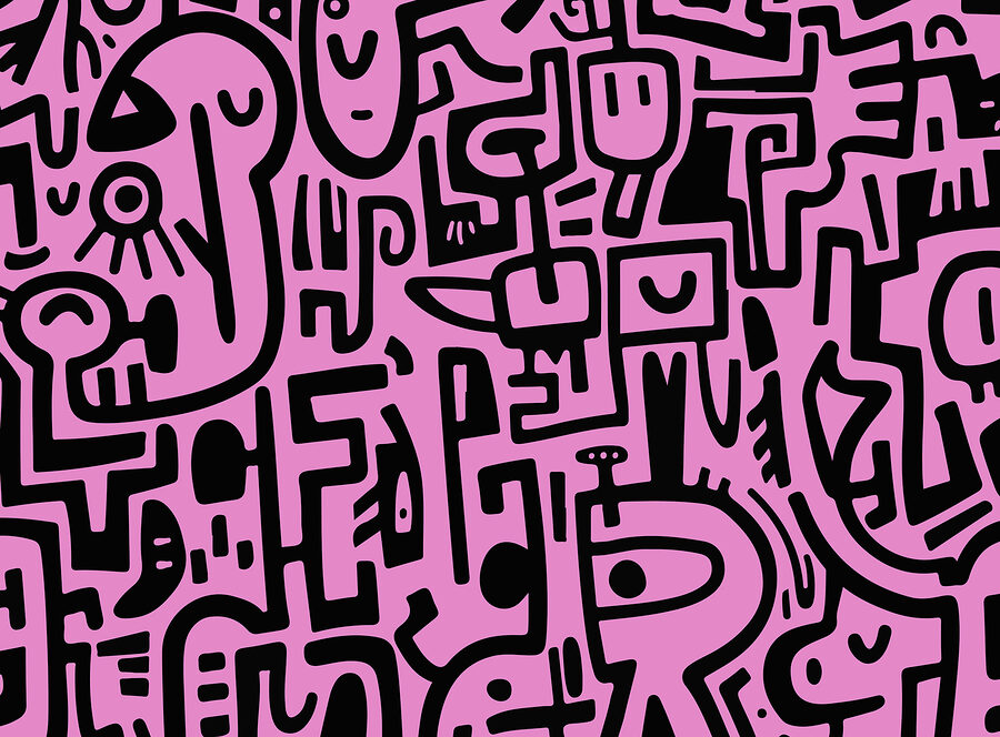Pink and black pattern