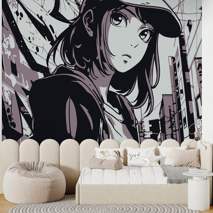 Cartoon of a woman wearing a hat