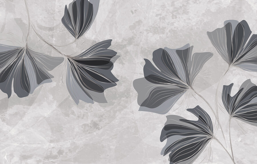 Grey and white floral design Grey and white floral design