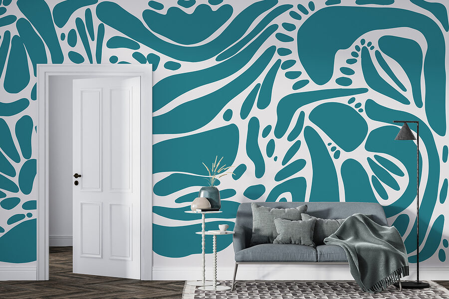 Wall murals Blue and white pattern