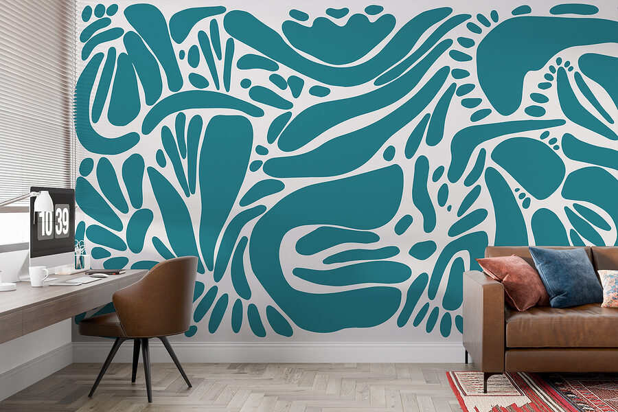 Wall murals Blue and white pattern - Image 4
