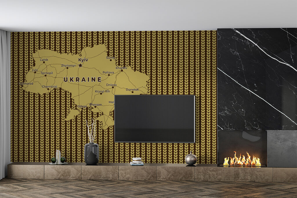 Map of ukraine with lines and cities