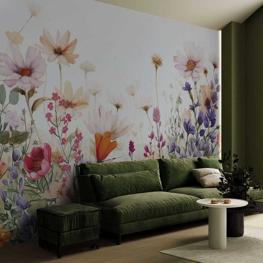 Group of flowers on a white background