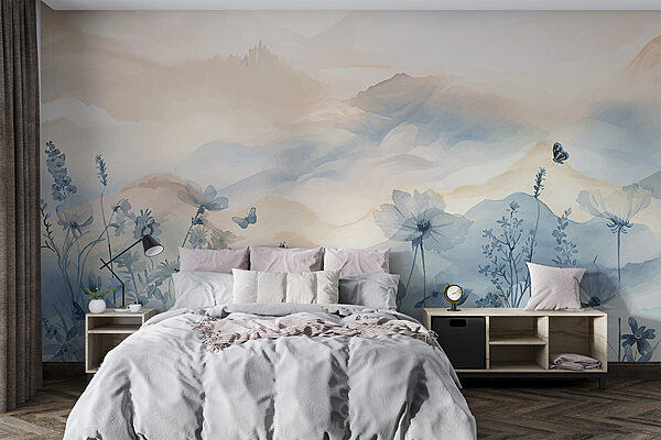 Painting of flowers and butterflies Painting of flowers and butterflies