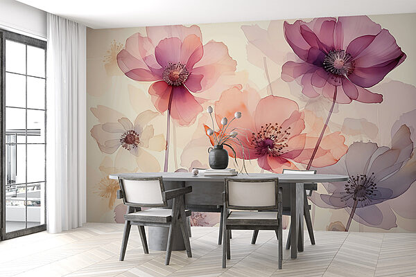 Group of flowers on a white background