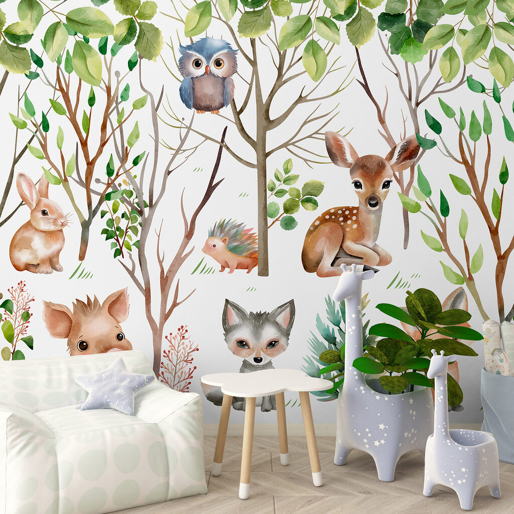 Group of animals in the woods Group of animals in the woods