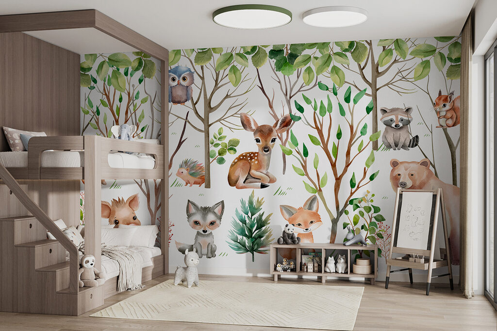 Group of animals in the woods Group of animals in the woods