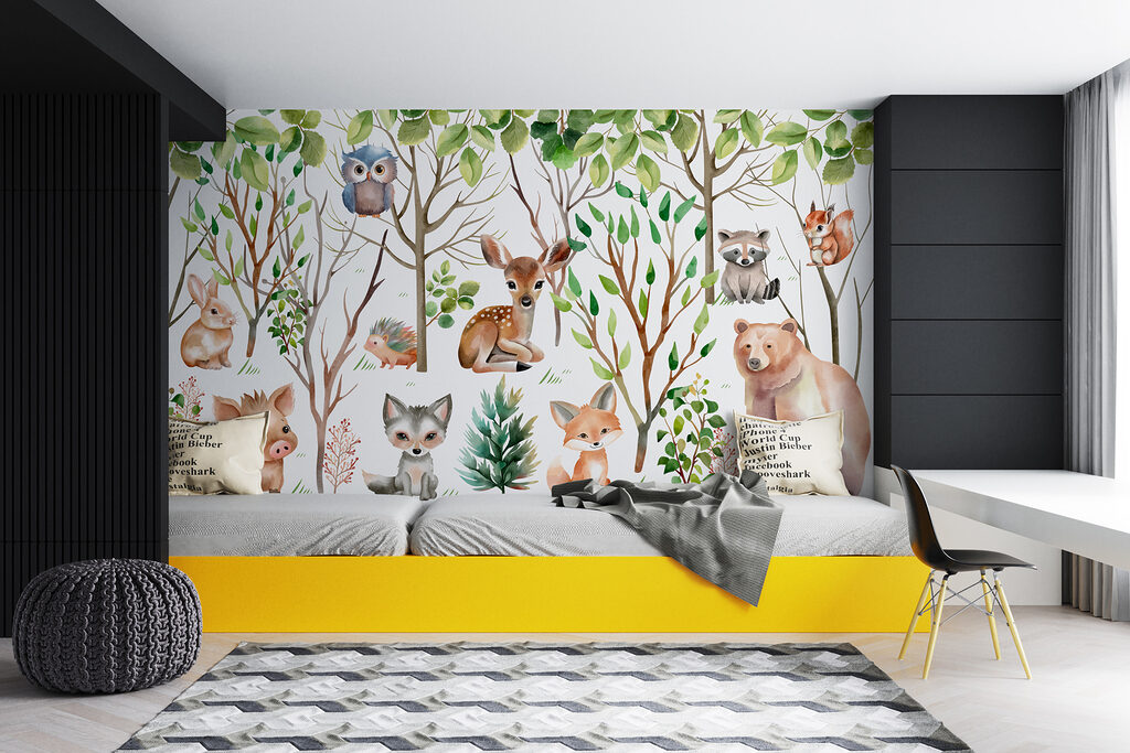 Group of animals in the woods Group of animals in the woods