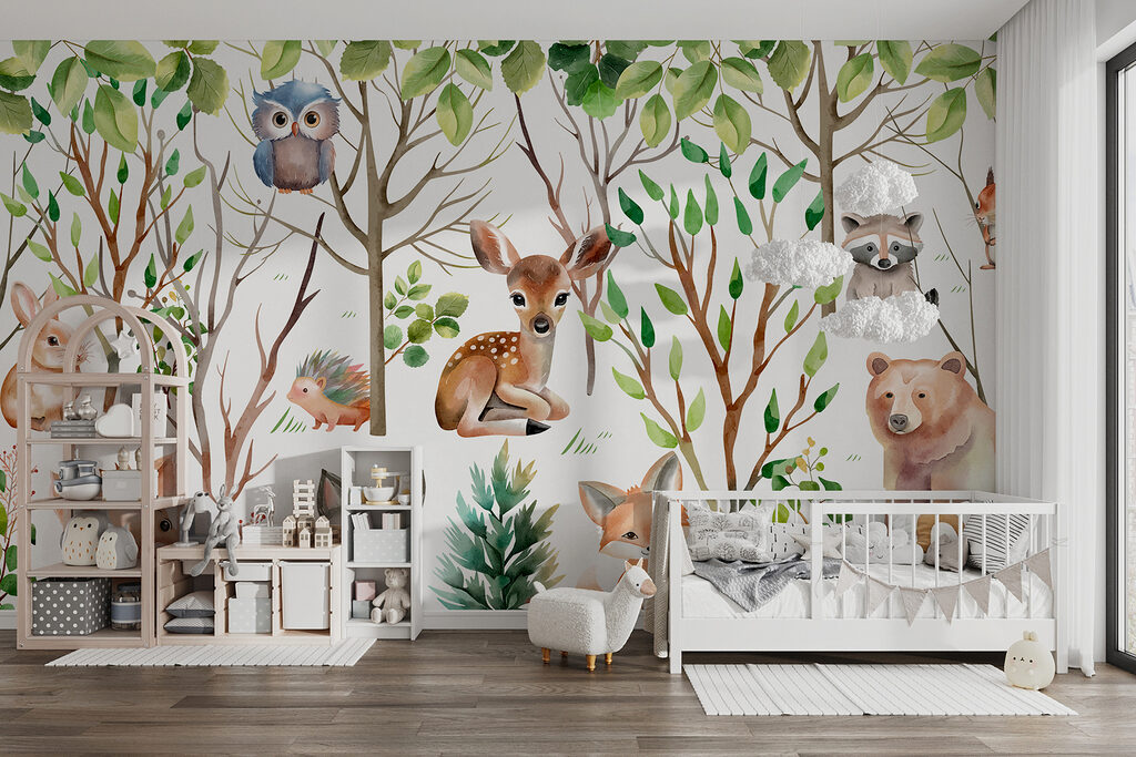 Group of animals in the woods Group of animals in the woods