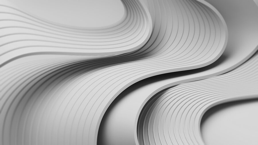 White and grey curved lines