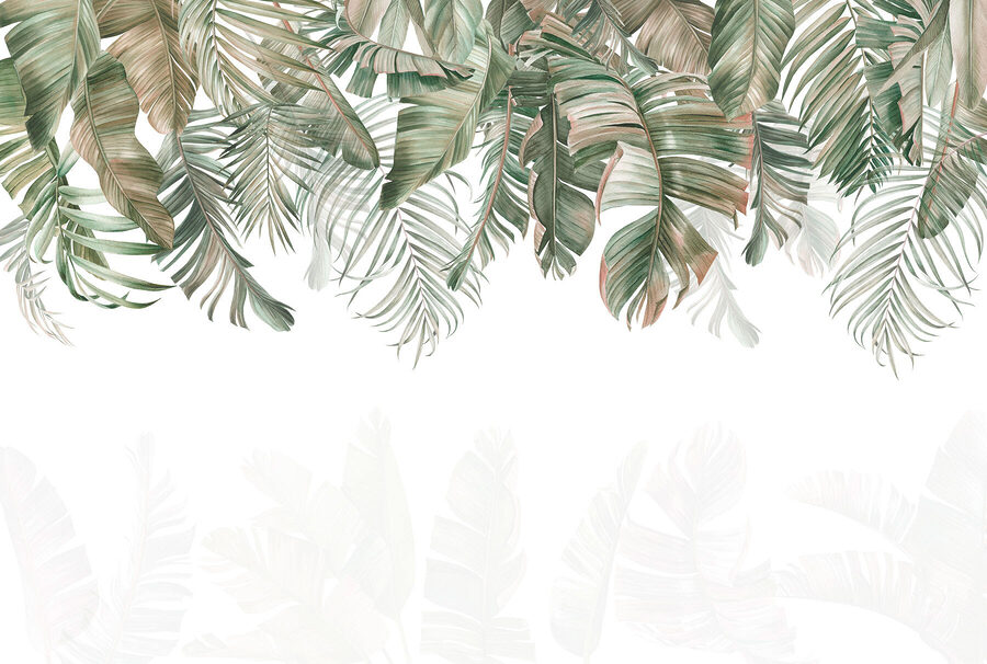 Wall murals Row of green and brown leaves - Image 3