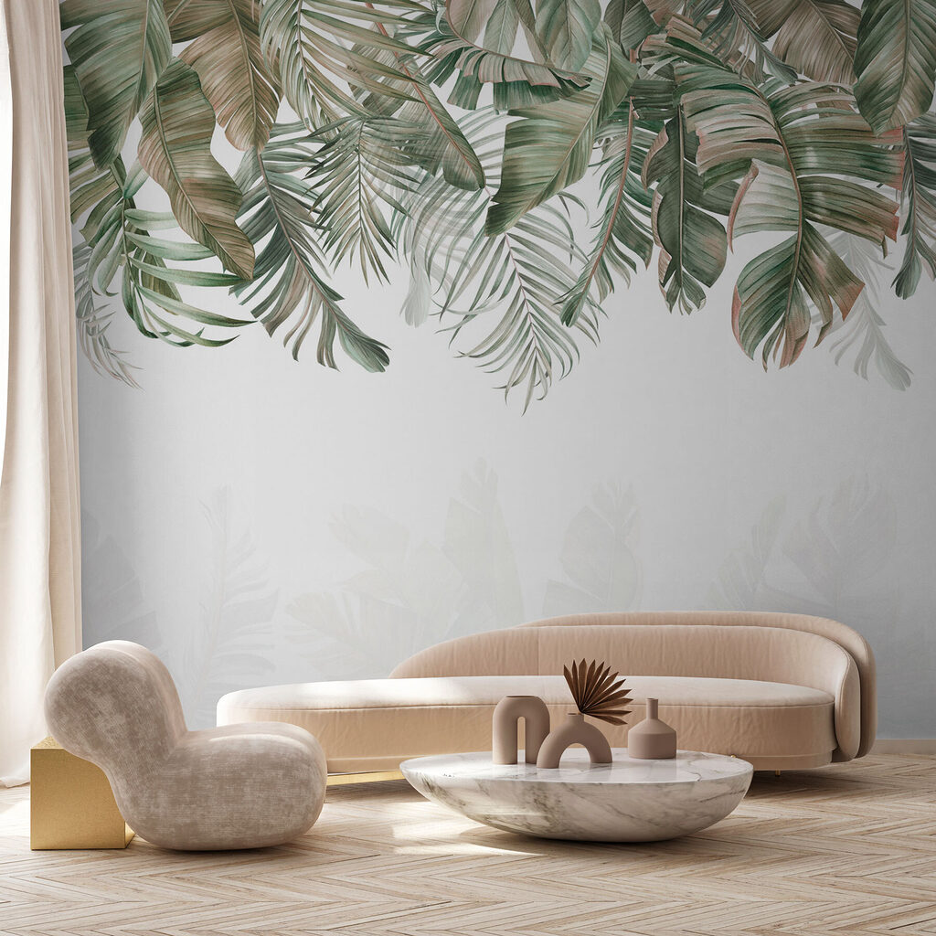 Row of green and brown leaves Row of green and brown leaves