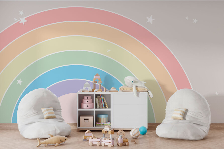 Wall murals Rainbow with stars in the sky - Image 2