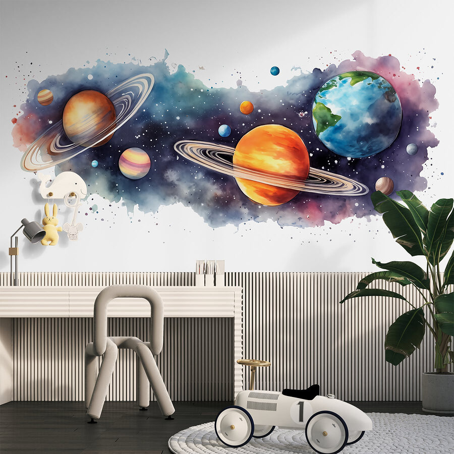 Planets and stars in space