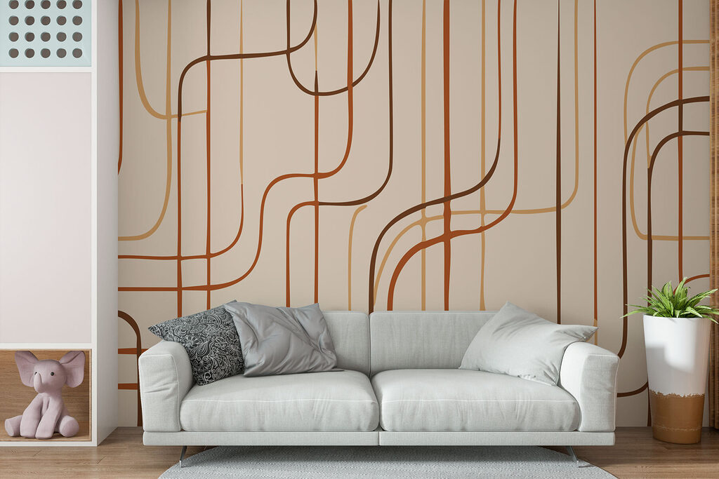 Brown lines on a beige background