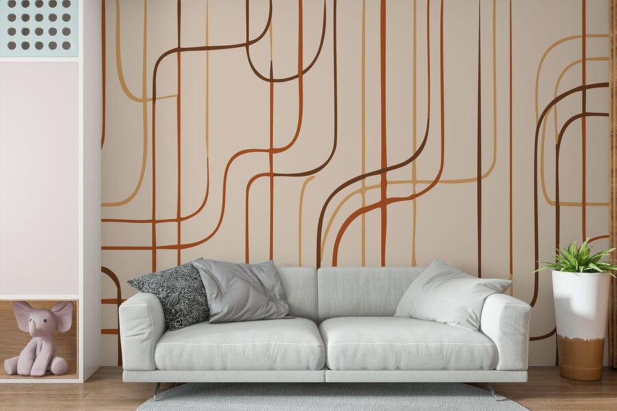 Brown lines on a beige background Brown lines on a beige background