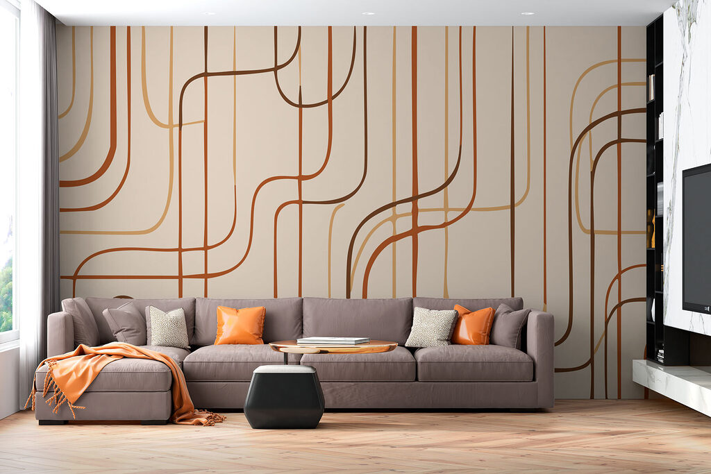 Brown lines on a beige background