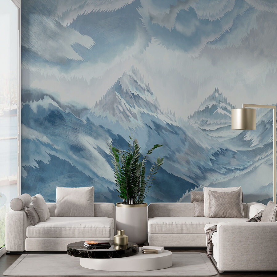 Painting of mountains and clouds Painting of mountains and clouds