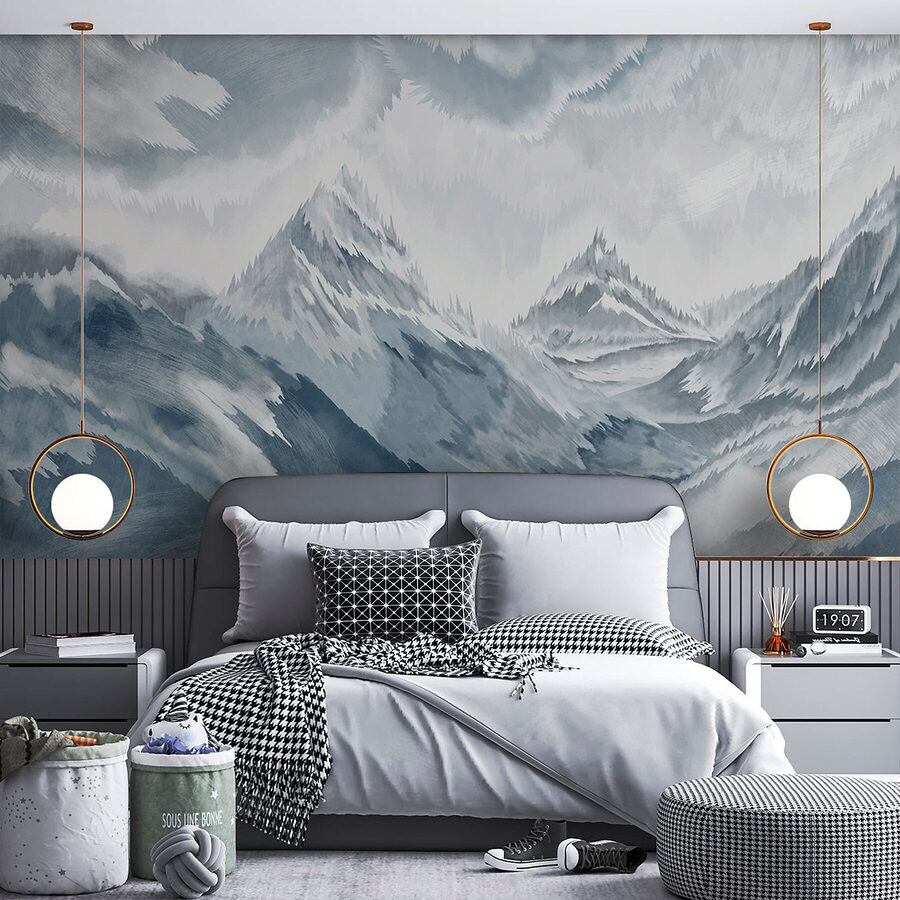 Painting of mountains and clouds Painting of mountains and clouds