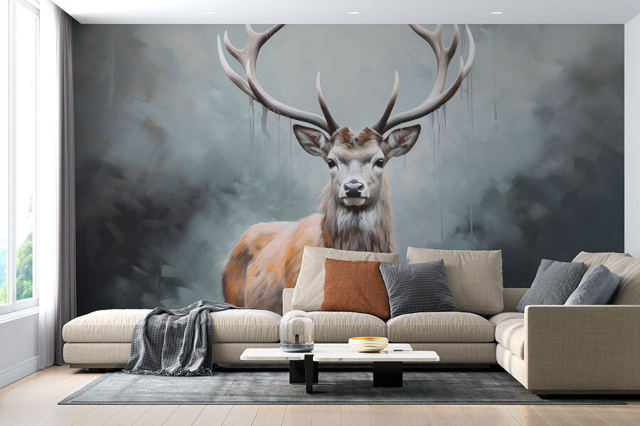 Deer standing in water