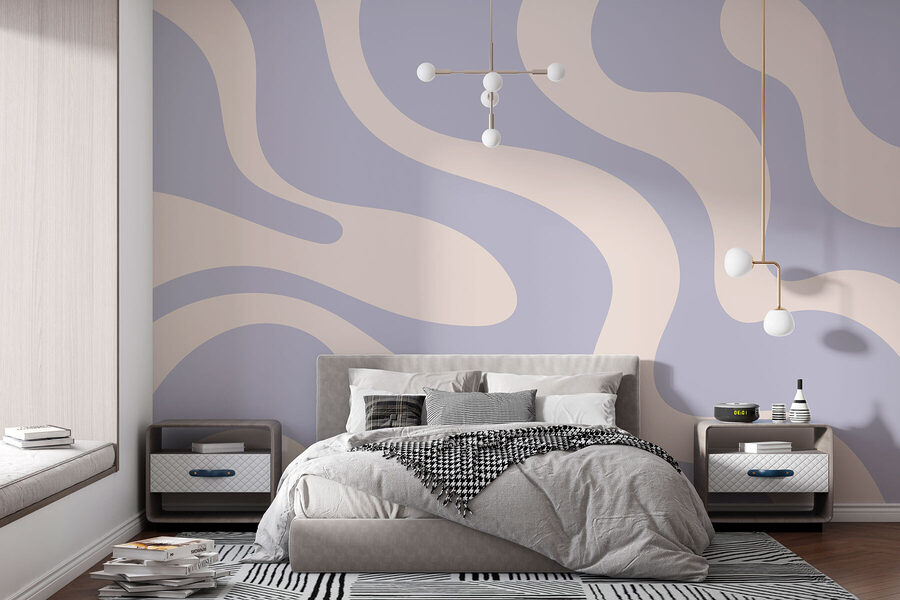 Wall murals Purple and white pattern