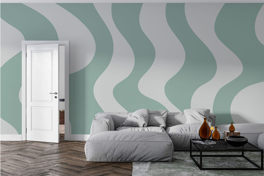 Green and white wavy lines Green and white wavy lines
