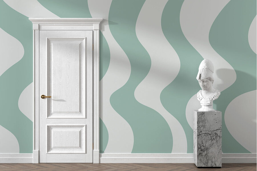Green and white wavy lines Green and white wavy lines