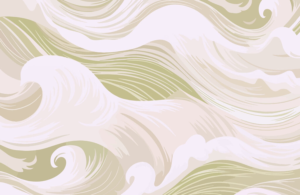 White and green waves