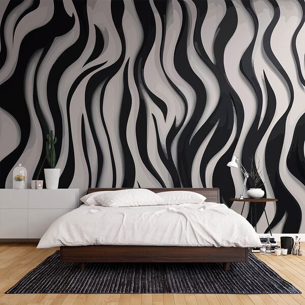 Wall murals Black and white striped pattern (SKU: w01838) Wall murals Wall murals Black and white striped pattern (SKU: w01838)