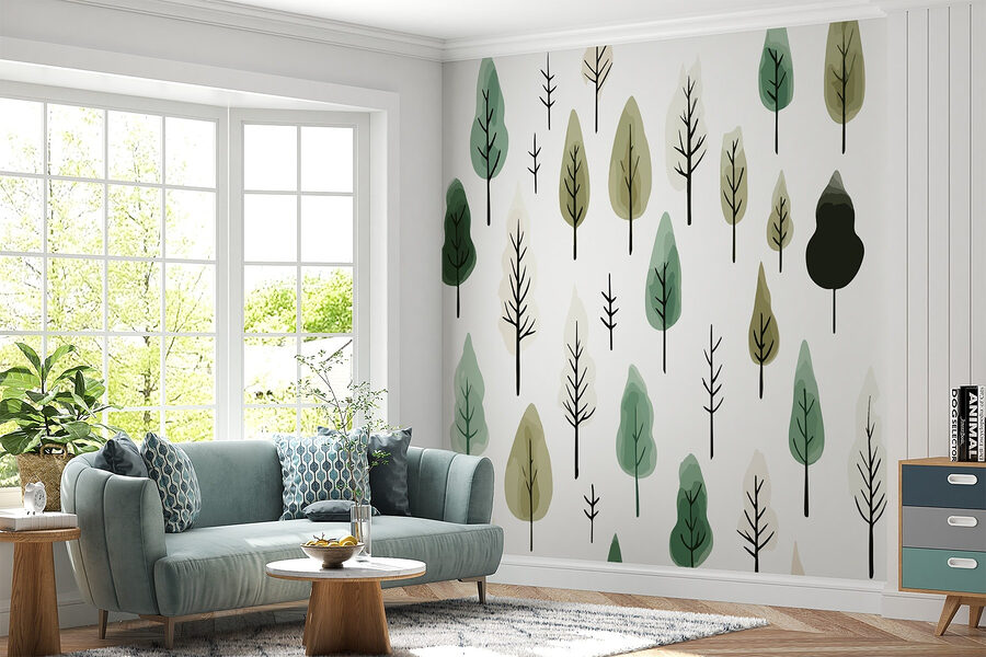 Pattern of trees on a white background Pattern of trees on a white background