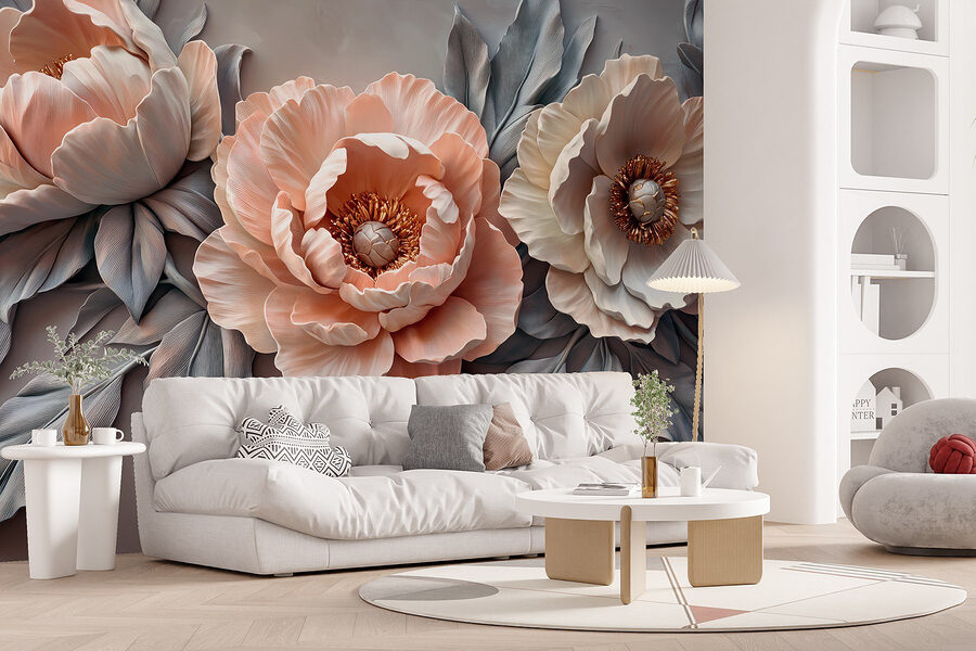 Wall murals Group of flowers with leaves - Image 5