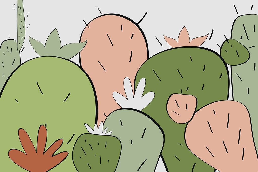 Group of cactuses with different shapes Group of cactuses with different shapes