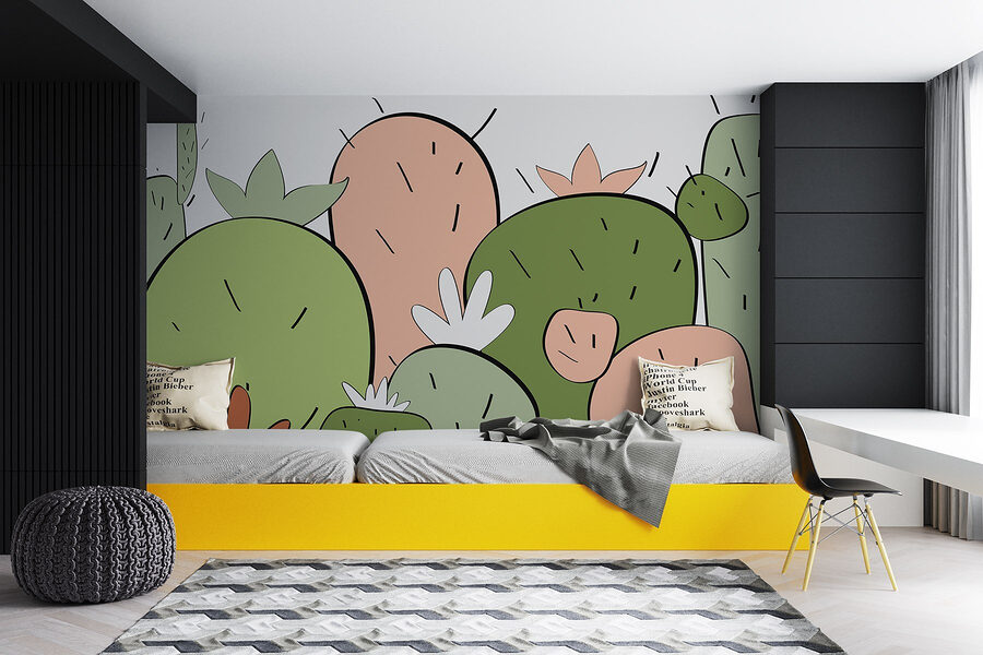 Group of cactuses with different shapes Group of cactuses with different shapes