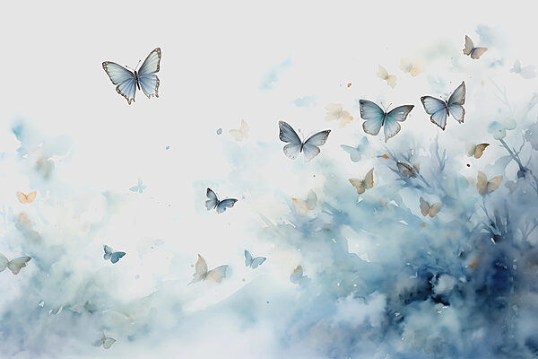 Group of butterflies flying in the sky Group of butterflies flying in the sky
