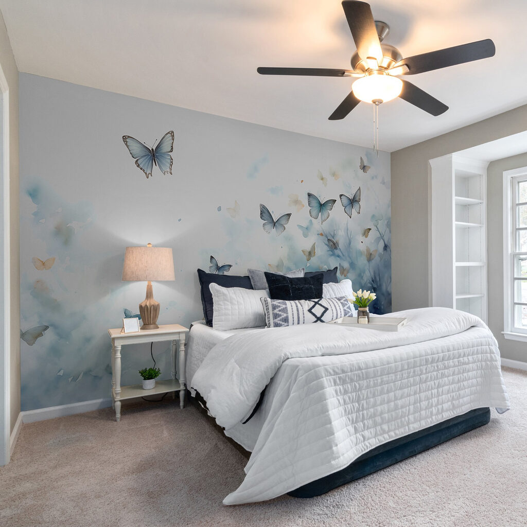 Group of butterflies flying in the sky